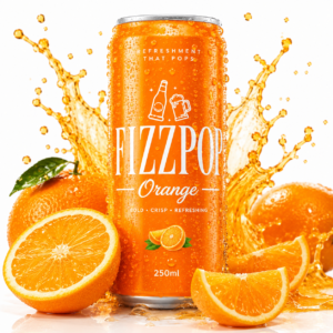 FizzPop Orange Soft Drink 250ml Can