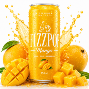 FizzPop Mango Soft Drink 250ml Can